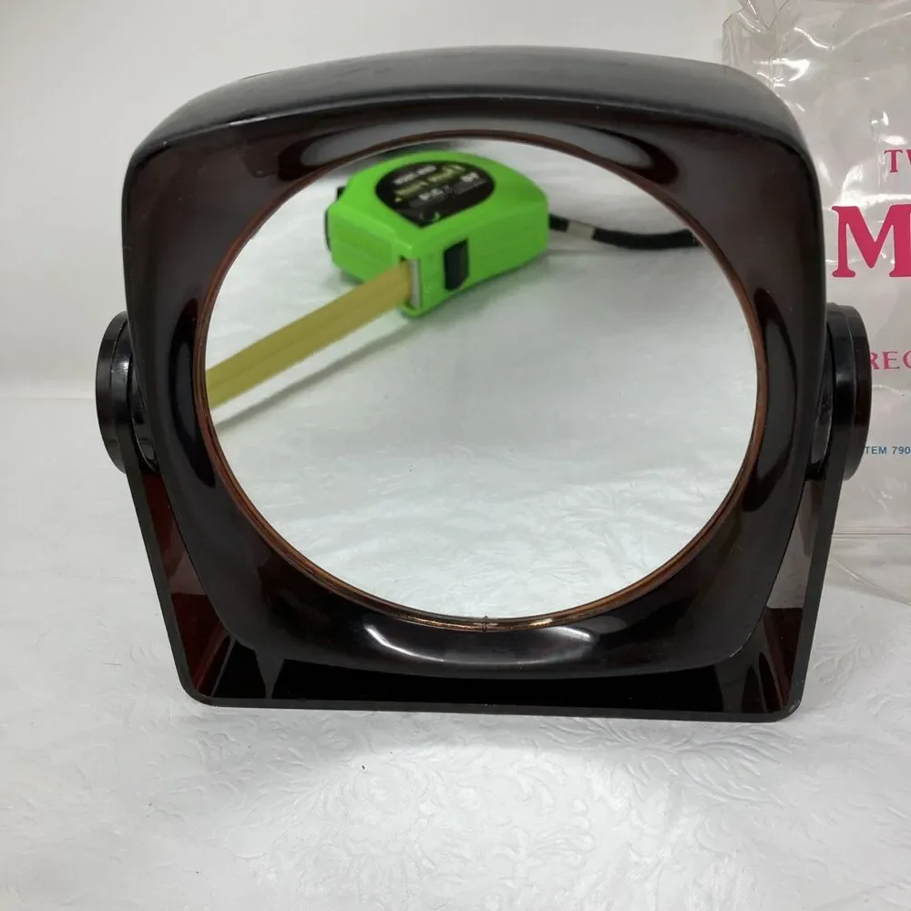 Vintage Magnifying Mirror Two Sided Vanity Plastic Tortoise Shell Hong Kong